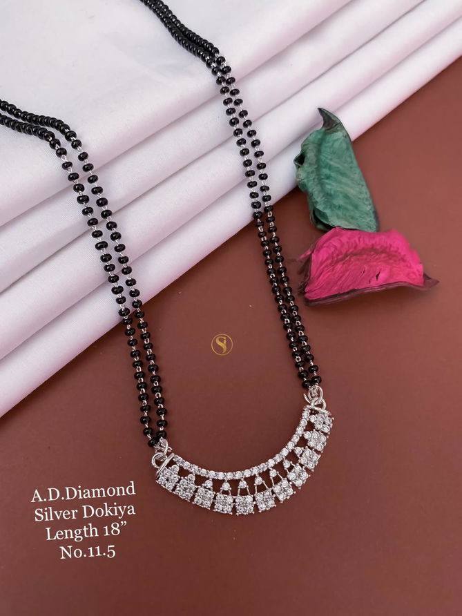 11 AD Diamond Fancy Function Wear Dokiya Mangalsutra Wholesale Price In Surat
